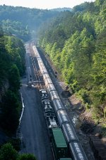 29A roars past a grain train at Keno Road 